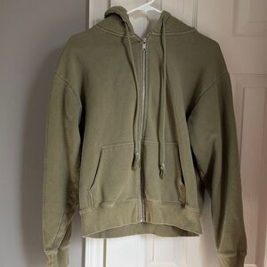 Brandy Melville Christy Green Zip Up Hoodie